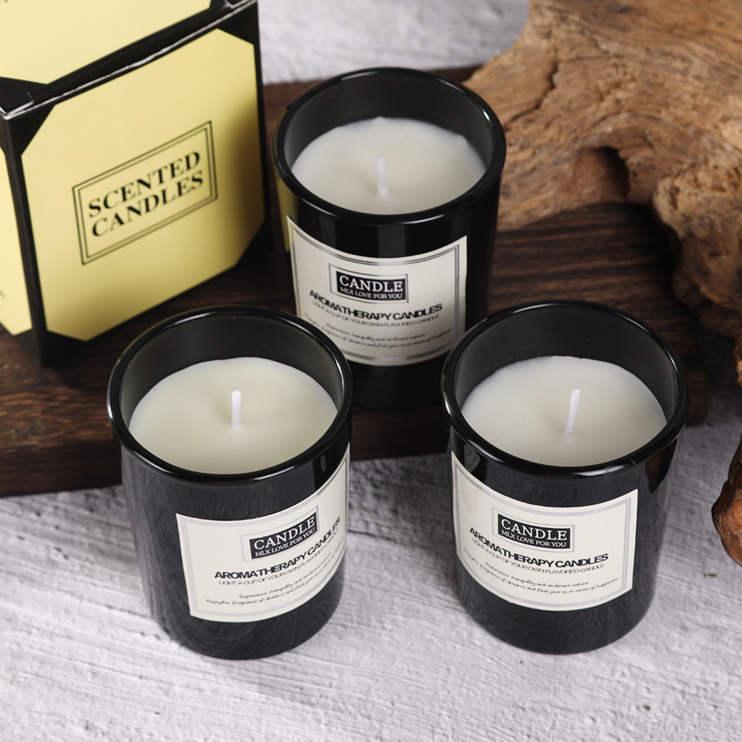 Perfume Villa Fragrance - 1pc Matte Black Glass Cup Candle