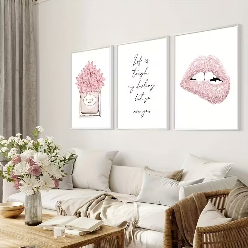3pcs Pink Lip Print Perfume Qu - مراجعة Perfume Quotes وسعره