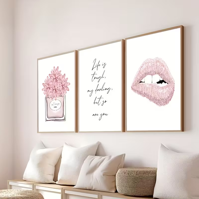 3pcs Pink Lip Print Perfume Qu - مراجعة Perfume Quotes وسعره