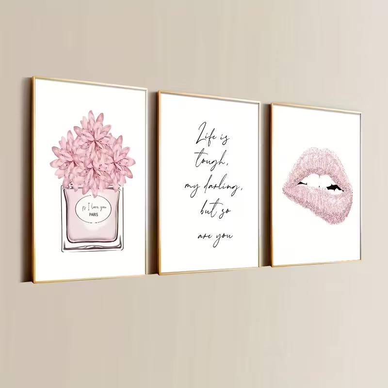 3pcs Pink Lip Print Perfume Qu - مراجعة Perfume Quotes وسعره