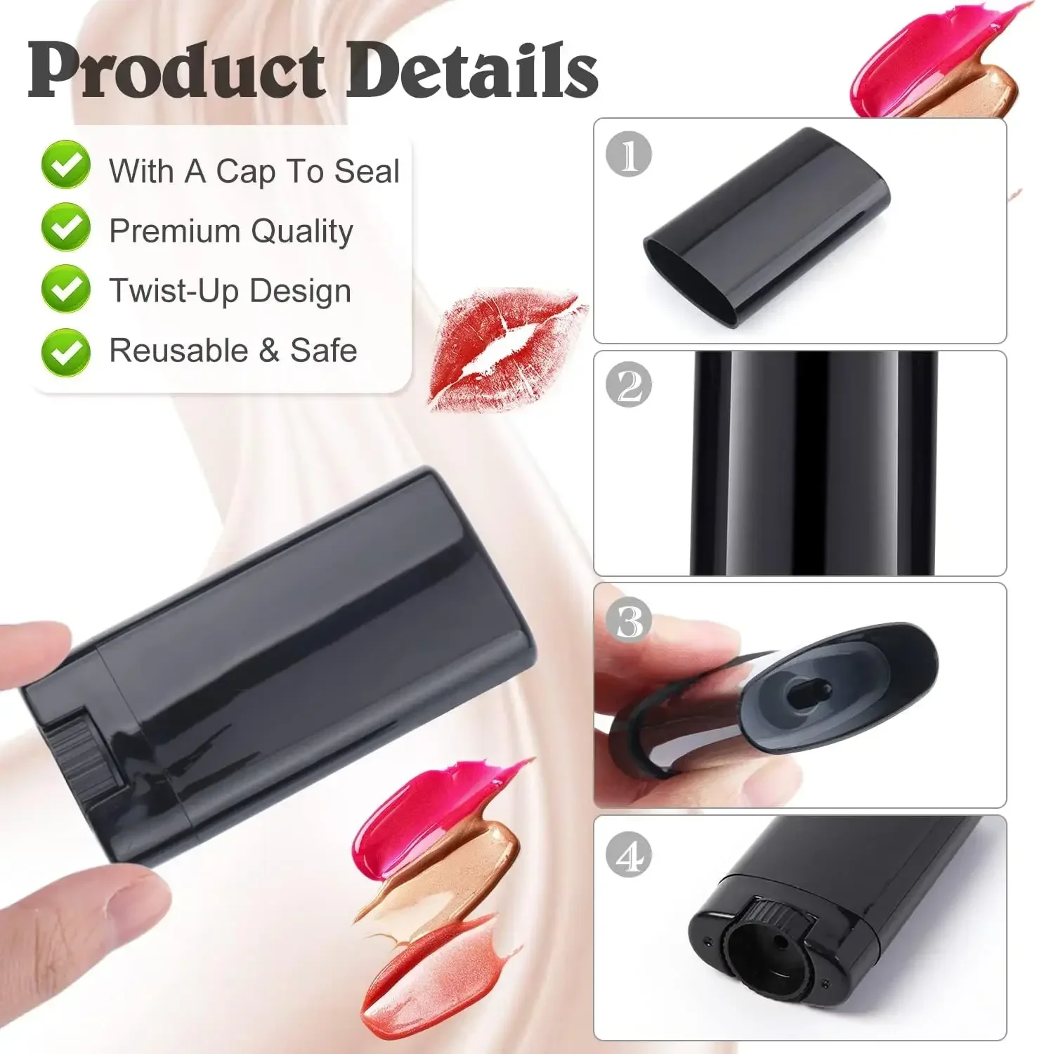 50pcs 15g Plastic Oval Lip Bal - مراجعة Perfume Fragrance Dispenser وسعره