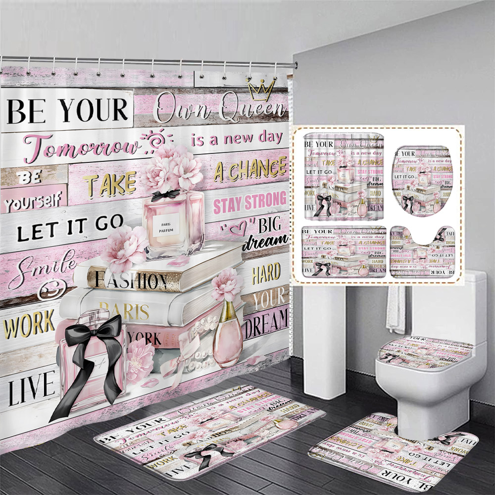 Pink Floral Perfume Shower Cur - مراجعة Perfume Quotes وسعره