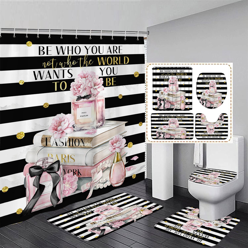 Pink Floral Perfume Shower Cur - مراجعة Perfume Quotes وسعره