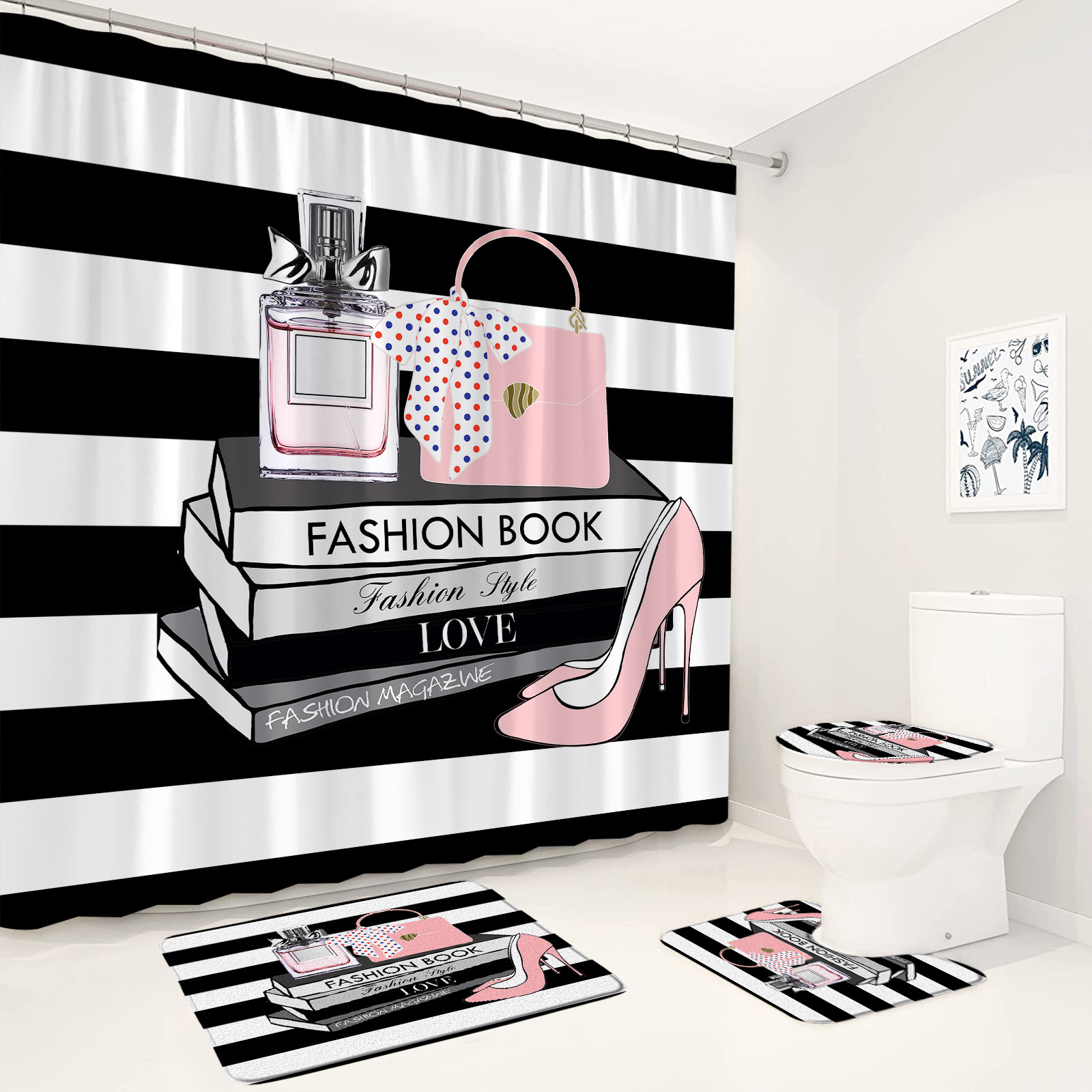 Pink Floral Perfume Shower Cur - مراجعة Perfume Quotes وسعره